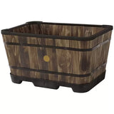 Burnt Oak 60cm Wooden Trough Planter 4 Pack - Durable Composite for Flowering Plants