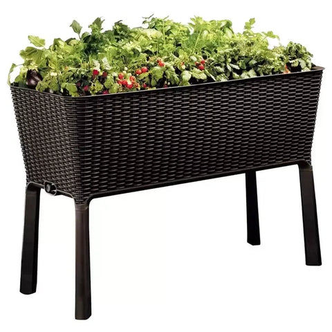 Dark Brown Easy Grow Planter Bed Brown with Water Gauge and Drainage System In Australia - Darrahopens