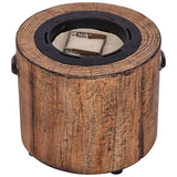 Wood Grain Eco Fuego Wood Fire Pit with 8 Hour Candle - No Smoke, 90% Less CO2