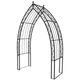 Cathedral Garden Arch 290cm High, Black Powder Coated Iron, 164cm Wide