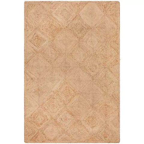 Natural Jute Rug 320 x 230cm with Diamond Pattern