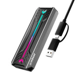 mbeat USB-C/A 10Gbps RGB M.2 NVMe & SATA SSD Enclosure