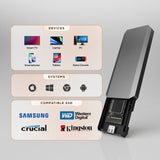 mbeat USB-C/A 10Gbps RGB M.2 NVMe & SATA SSD Enclosure