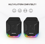 FANTECH SONAR GS202 Computer Speakers USB and 3.5mm RGB Mini Wired Speakers Acoustic Clarity for Desktop Computer Laptop