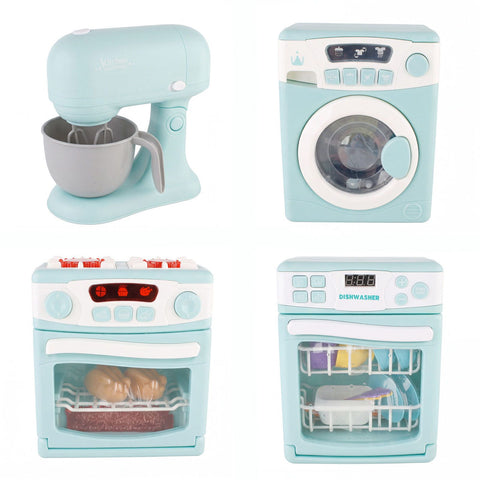 4 Piece Home Appliance Toy Mixer, Washing Machine, Oven & Dishwasher, With Lights & Sound In Australia - Darrahopens