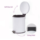 6L Compact Pedal Bin with Stainless Steel and Plastic Construction In Australia - Darrahopens