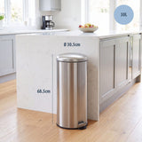 30L Pedal Bin with Stainless Steel and Plastic Construction In Australia - Darrahopens