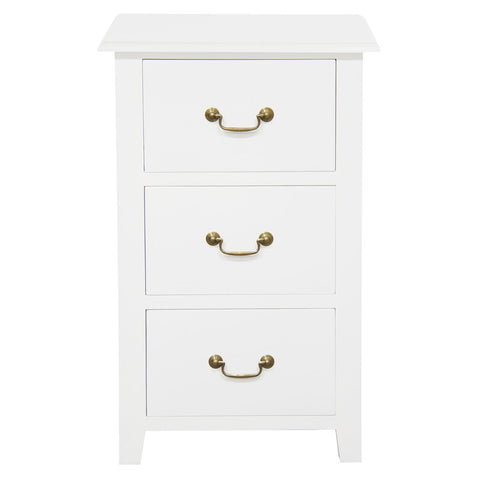 Tasmania 3 Drawer Lamp Table (White)