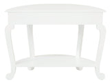 Emilie Cabriole Leg 1 Drawer Half Round Entry Table - White