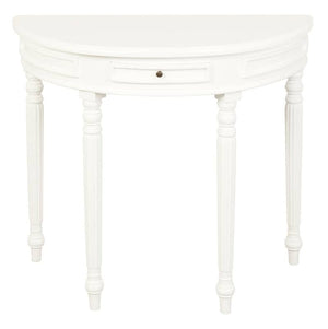 Turn Leg Half Round Sofa Table (White)