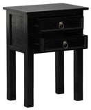 Elliot 2 Drawer Lamp Table (Black)