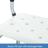 Adjustable Shower Chair Bath Seat Heavy Duty Bathtub Armrests Bench Bathroom