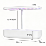 Hydroponics Plant Growing System 12 Pods Indoor Herb Garden Kit Led Light 4L WHITE