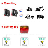 2x Trailer Lights LED Tail Wireless Magnetic Stop Truck Indicator C