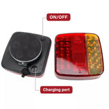 2x Trailer Lights LED Tail Wireless Magnetic Stop Truck Indicator C