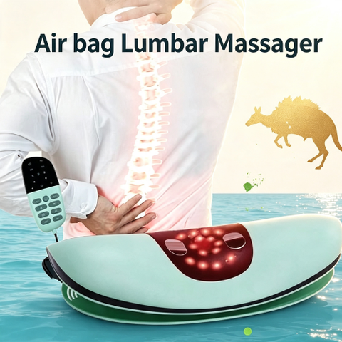 AirBag Heated Lumbar Traction Lower Back Massager & Stretcher EMS Therapy Remote