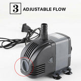 24W Adjustable Flow Aquarium Pump Water Submersible Fish Tank Fountain Pond Marine