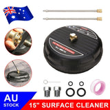 Universal 15" Pressure Washer Surface Cleaner 4000PSI Extension Nozzles Cleaning