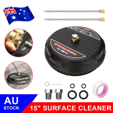 Universal 15" Pressure Washer Surface Cleaner 4000PSI Extension Nozzles Cleaning
