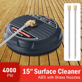 Universal 15" Pressure Washer Surface Cleaner 4000PSI Extension Nozzles Cleaning