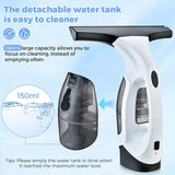 150ml Cordless Window Vacuum Cleaner Set for Windows Tiles Mirrors Shower Home