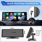 4K 10.26" Touch Dash Camera Cam Dual Car Recorder for CarPlay Android Auto