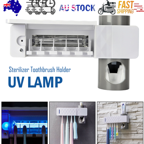 UV Lamp Sterilizer Toothbrush Holder Bathroom Automatic Toothpaste Health Clean | darrahopens.com.au Premium AU Stock