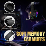 Gaming Keyboard & Mouse & Headset & Mousepad Set RGB Backlit Wired for PC Laptop