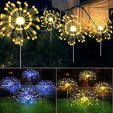 Warm White Fireworks 180 LED Fairy String Lights Starburst Solar Xmas Garden Night Lamp Hot NEW