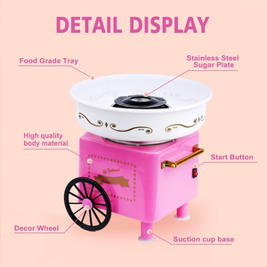 Electric Fairy Cotton Candy Maker Pink Floss Home Machine Sugar for Kids Party