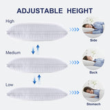 2xQueen Quality Pillows Cotton Hotel Adjustable Home Pillows Down Alternative Pillows