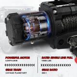 X-BULL 14500lbs Electric Winch 12V Synthetic Rope Wireless Remote Winch 4WD Car 4X4 In Australia - Darrahopens