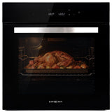 EUROCHEF 60cm 10 Function Built-In Electric Wall Oven, 80L Air Fryer Water Clean Fan Forced Pizza Grill Defrost 250C Black Triple-Glazed In Australia - Darrahopens