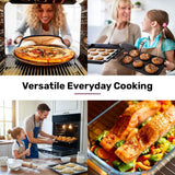 EUROCHEF 60cm 10 Function Built-In Electric Wall Oven, 80L Air Fryer Water Clean Fan Forced Pizza Grill Defrost 250C Black Triple-Glazed