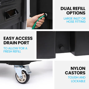 POLYCOOL 130L 750W Evaporative Air Cooler, Commercial Industrial Grade, Remote Control, Purifier, Fan