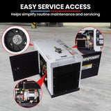 GENPOWER 7kW Peak 5kW Rated Commercial Diesel Generator, Three Phase 415V, Electric Start, Sound-Insulated, RCD Safety Switch, Worksite & Backup Power