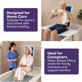 EQUIPMED Motorised Bath Lift Chair, Electric Battery Operated Reclining Seat, Bathing for Elderly & Disabled, 136kg Capacity Blue