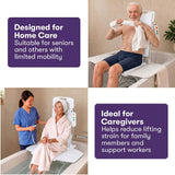EQUIPMED Motorised Bath Lift Chair, Electric Battery Operated Reclining Seat, Bathing Aid for Elderly & Disabled, 136kg Capacity White