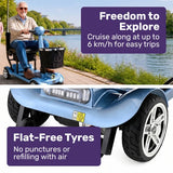 EQUIPMED SmartPacer+ Ultra-Lightweight Mobility Scooter w/ Li-ion Battery, Only 19kg, Foldable, Airline Approved, 120kg Capacity, Blue