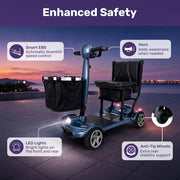 Darrahopens Health & Beauty > Health & Wellbeing > Mobility & Accessibility EQUIPMED SmartPacer+ Ultra-Lightweight Mobility Scooter w/ Li-ion Battery, Only 19kg, Foldable, Airline Approved, 120kg Capacity, Blue In Australia - Darrahopens