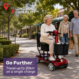EQUIPMED ComfortCruise Large Mobility Scooter, 15km/h Top Speed, Up to 45km Range, Strong Climbing, 120kg Capacity, Red In Australia - Darrahopens