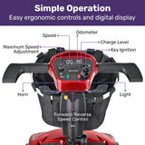 EQUIPMED ComfortCruise Large Mobility Scooter, 15km/h Top Speed, Up to 45km Range, Strong Climbing, 120kg Capacity, Red