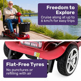 EQUIPMED ComfortCruise Large Mobility Scooter, 15km/h Top Speed, Up to 45km Range, Strong Climbing, 120kg Capacity, Red In Australia - Darrahopens