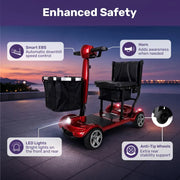 Darrahopens Health & Beauty > Health & Wellbeing > Mobility & Accessibility EQUIPMED ComfortCruise Large Mobility Scooter, 15km/h Top Speed, Up to 45km Range, Strong Climbing, 120kg Capacity, Red In Australia - Darrahopens