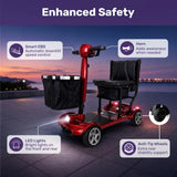 EQUIPMED ComfortCruise Large Mobility Scooter, 15km/h Top Speed, Up to 45km Range, Strong Climbing, 120kg Capacity, Red