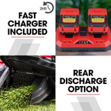 BAUMR-AG 540CX 40V SYNC 18" Cordless Lawn Mower Kit, VertiStore, Fast Charger, 2 x 4Ah Batteries, 6 Heights, Brushless, 430mm Cut Width