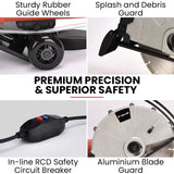 BAUMR-AG 3500W 350mm/14" Electric Concrete Demolition Cut-Off Saw, Wet and Dry Cutting, Diamond Blade, Vacuum Port, 15A Plug