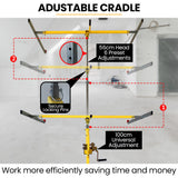 UNIMAC Drywall & Panel Lifter, 1200 x 3600 68kg Max Gyprock Sheet, Galvanised, No-mark Locking Castors
