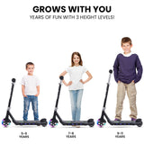 ROVO KIDS WhizKid Electric Scooter, Ages 5-11, Adjustable Height, Lithium Battery, Brushless Motor, Black