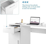 EKKIO Office Computer Desk with 1 Drawer (White) EK-CD-100-LD